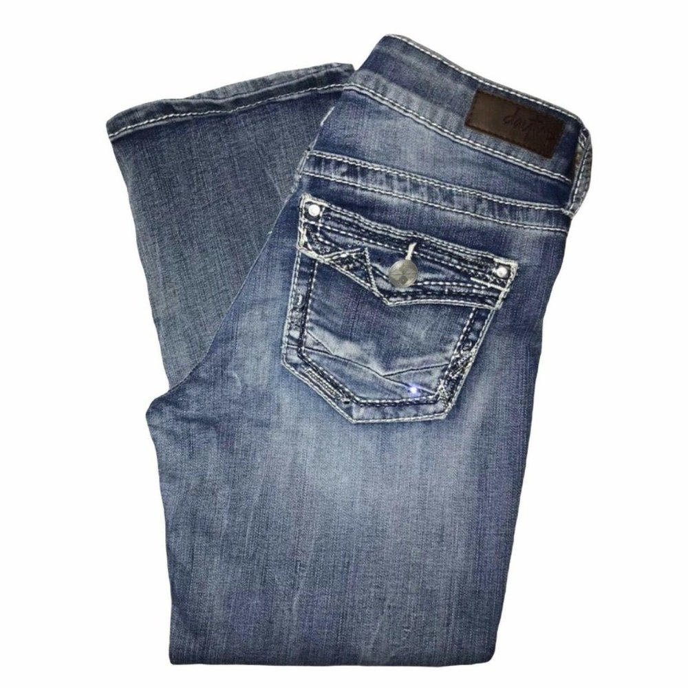 Daytrip Virgo Light Embroidered Crop Jeans 26 23